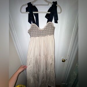 NWOT - Free People Beige & Navy Maxi Dress